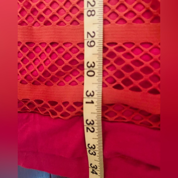 Coral Rust Fishnet Mini Dress - Picture 3 of 8